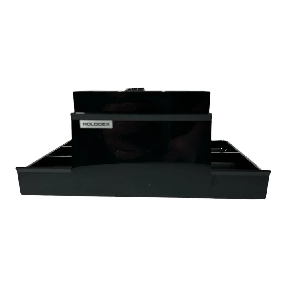 Vtg Rolodex Petite Desk Organizer RPD-1000 Black w/ Box Insert Open Box Pen